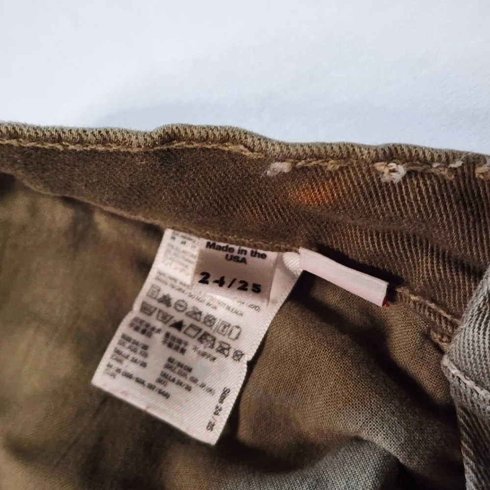 American Apparel Size 24/25 Green Hi-Waisted Cuffed Shorts - Picture 6 of 6